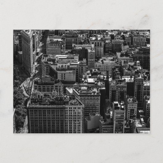 Black and White New York City Skyline Foto Briefkaart (Voorkant)