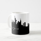 Black and White New York Skyline Koffiemok (Voorkant links)