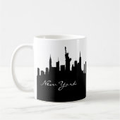 Black and White New York Skyline Koffiemok (Links)