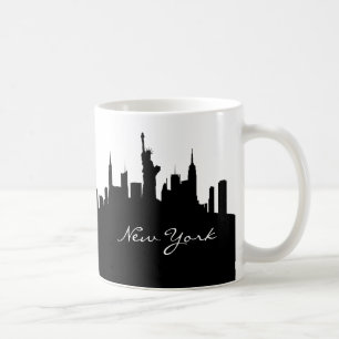 Black and White New York Skyline Koffiemok