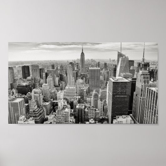 Black and White New York Skyline Poster (Voorkant)