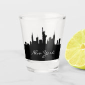 Black and White New York Skyline Shot Glas (Voorkant)