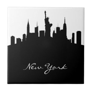 Black and White New York Skyline Tegeltje