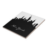 Black and White New York Skyline Tegeltje (Zijkant)