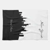 Black and White New York Skyline Theedoek (Horizontaal)