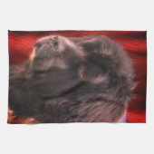 Black and White Newfoundland Dog Face Theedoek (Horizontaal)