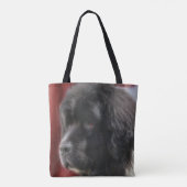 Black and White Newfoundland Dog Face Tote Bag (Achterkant)