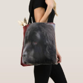 Black and White Newfoundland Dog Face Tote Bag (Dichtbij)