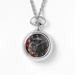 Black and White Newfoundland Dog gepersonaliseerd Horloge