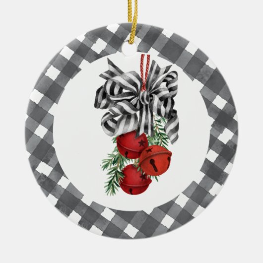 Black and White Noël Keramisch Ornament (Voorkant)