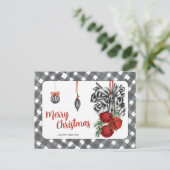 Black and White Noël Simple Briefkaart (Staand voorkant)