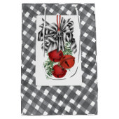 Black and White Noël Simple Medium Cadeauzakje (Achterkant)