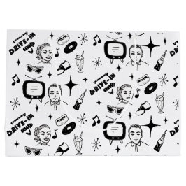 Black and White Nostalgic Retro 1950's Style Groot Cadeauzakje