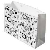 Black and White Nostalgic Retro 1950's Style Groot Cadeauzakje (Achterkant Gekanteld)