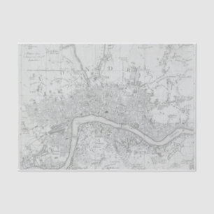 Black and White Old London City Map Tissuepapier