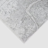 Black and White Old London City Map Tissuepapier (Detail)