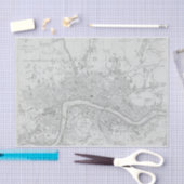Black and White Old London City Map Tissuepapier (Craft)