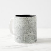 Black and White Old London City Map Tweekleurige Koffiemok (Voorkant links)