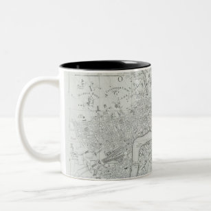 Black and White Old London City Map Tweekleurige Koffiemok
