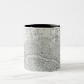 Black and White Old London City Map Tweekleurige Koffiemok (Center)