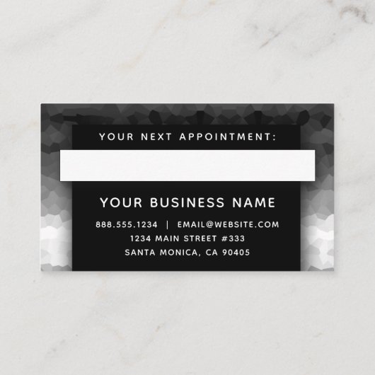 Black and White Ombre Modern Elegant Professional Afsprakenkaartje (Achterkant)