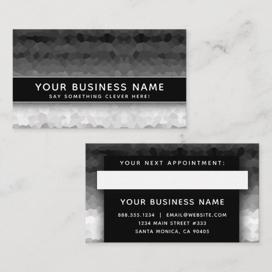 Black and White Ombre Modern Elegant Professional Afsprakenkaartje (Voorkant / Achterkant)