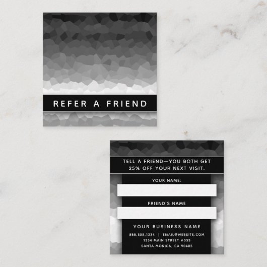 Black and White Ombre Modern Elegant Professional Afsprakenkaartje (Voorkant / Achterkant)