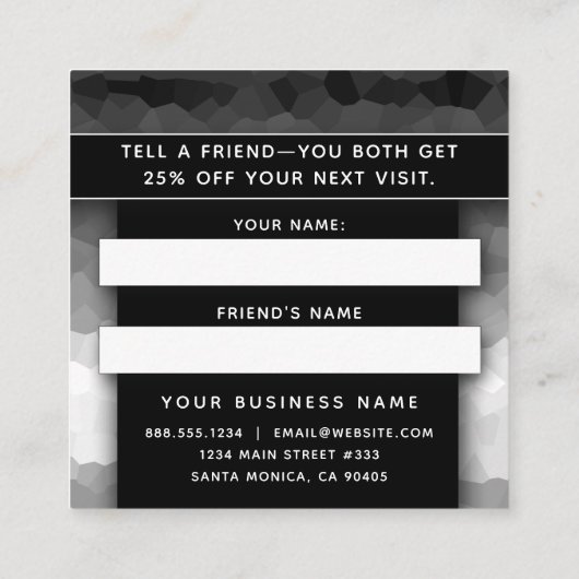 Black and White Ombre Modern Elegant Professional Afsprakenkaartje (Achterkant)