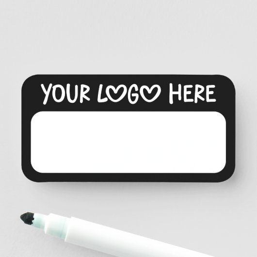 Black and White One Line Business Logo Naamplaatje (In situ)