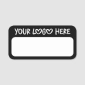 Black and White One Line Business Logo Naamplaatje (Voorkant)