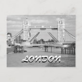 Black and white Open Tower Bridge London briefkaar Briefkaart (Voorkant)