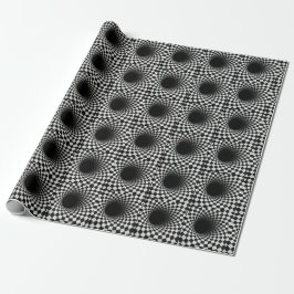 Black and White Optical Illusion Hole Cadeaupapier