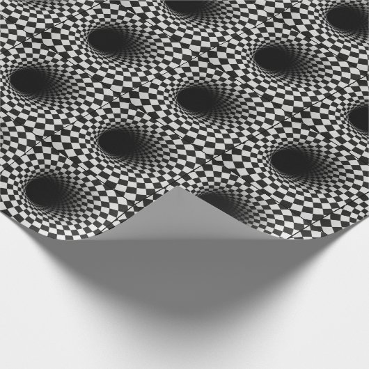 Black and White Optical Illusion Hole Cadeaupapier (Hoek)
