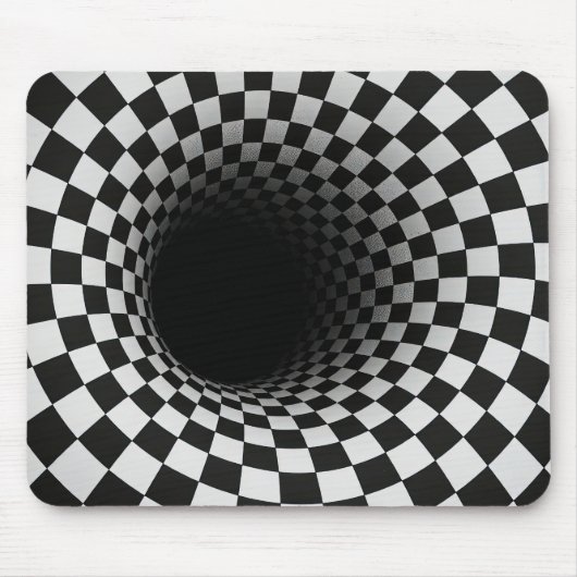 Black and White Optical Illusion Hole Muismat (Voorkant)