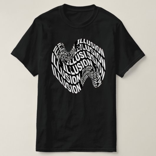 Black And White Optical Illusion Kinetic Typograph T-shirt (Design voorkant)