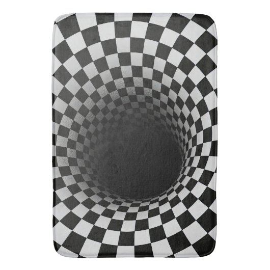 Black and White Optical Illusion Tunnel Badmat (Voorkant Verticaal)