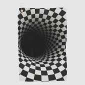 Black and White Optical Illusion Tunnel Golfhanddoek (Voorkant)