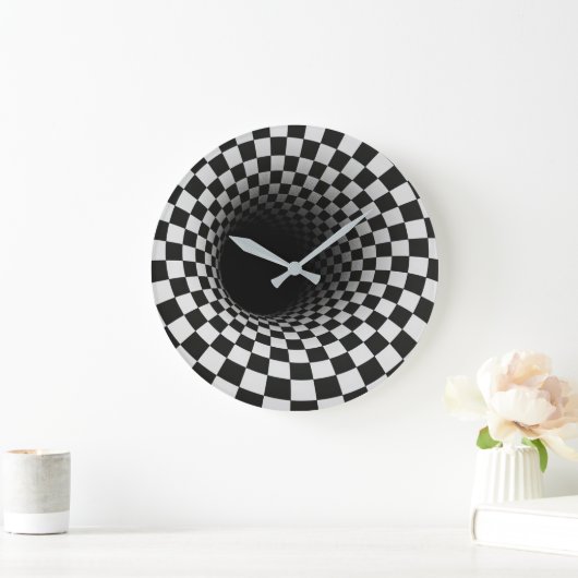 Black and White Optical Illusion Tunnel Grote Klok (Huis)