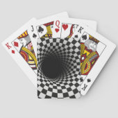 Black and White Optical Illusion Tunnel Pokerkaarten (Achterkant)