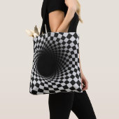 Black and White Optical Illusion Tunnel Tote Bag (Dichtbij)