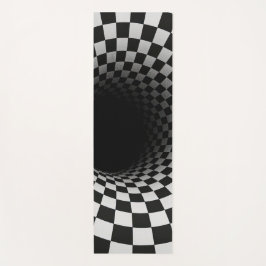 Black and White Optical Illusion Tunnel Yogamat