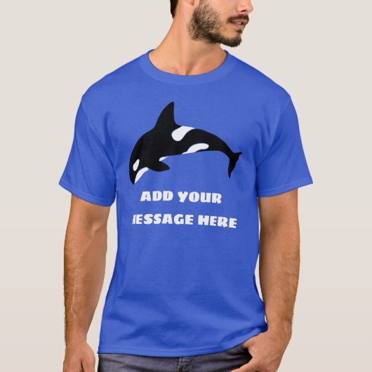Black and White Orca, Killer Whale Custom Bericht T-shirt (Voorkant)