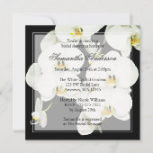 Black and White Orchid Bridal Shower-uitnodigingen Kaart (Voorkant)