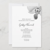 Black and White Orchids Engagement Party Kaart (Voorkant)