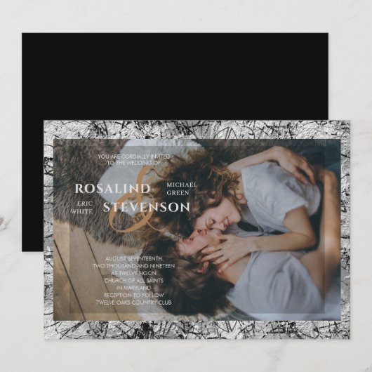 Black and White Ornamental Texture Kaart (Voorkant / Achterkant)