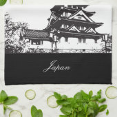 Black and White Osaka, Japan Theedoek (Gevouwen)