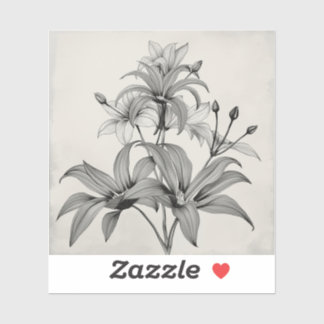 black and white outline art of endangered plant sticker