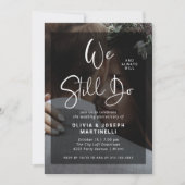 Black and White Overlay Foto Wedding Vow Renewal Kaart (Voorkant)