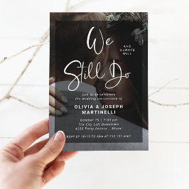 Black and White Overlay Foto Wedding Vow Renewal Kaart