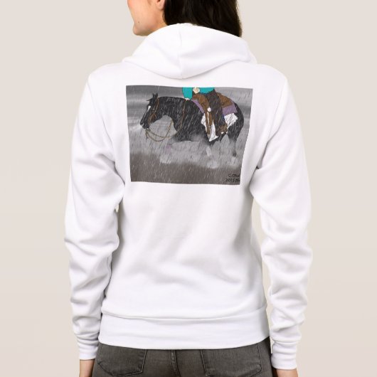 Black and White Overo Horse Stallion Hoodie (Achterkant)